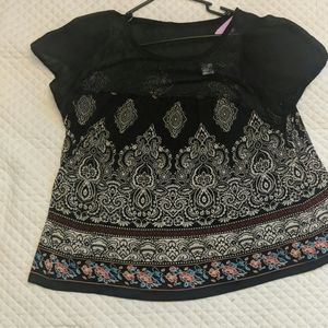 Black short sleeved tunic
